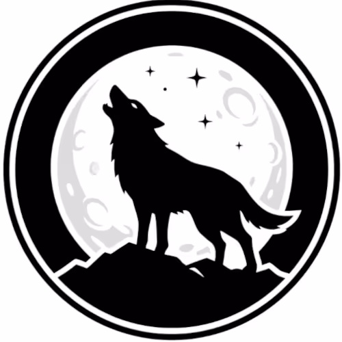 Wolf with moon